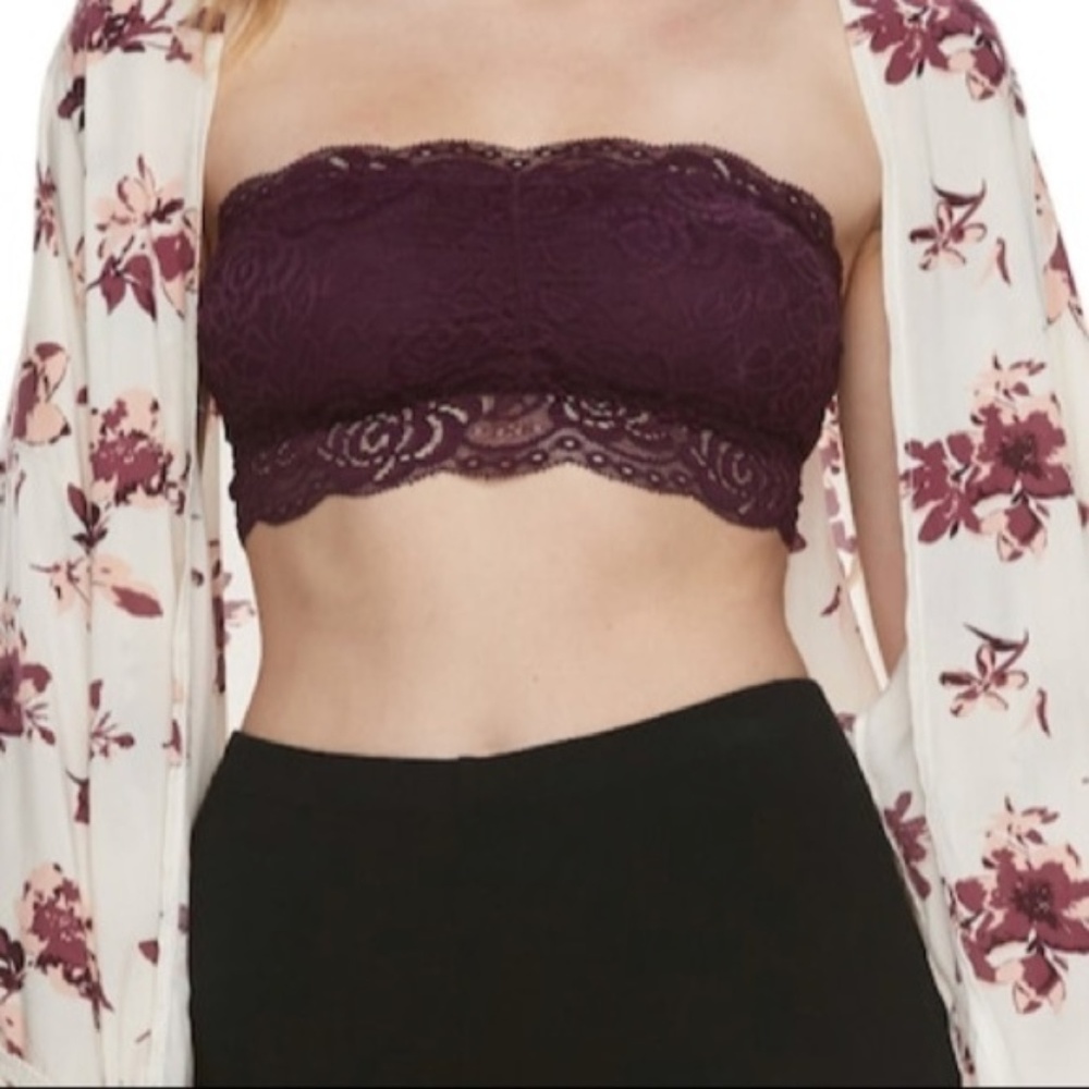 NEW TAG BRA L 14 LARGE Potent Purple LACE BANDEAU